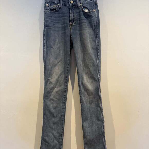 7 For All Mankind Women’s Jeans Size 24 Straight Leg Medium Wash - Picture 1 of 3